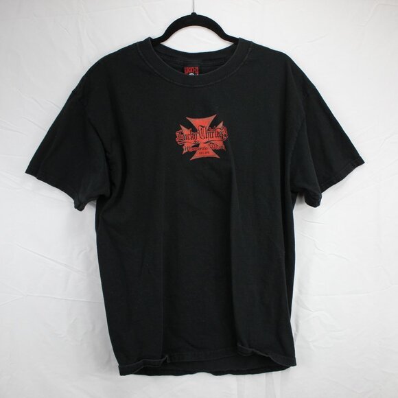 Lucky 13 Men's Black T-Shirt "Momento Mori" Size Large - Picture 1 of 6
